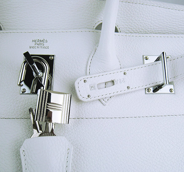 Cheap Hermes Birkin 42cm Replica Togo Leather Bag White 6109